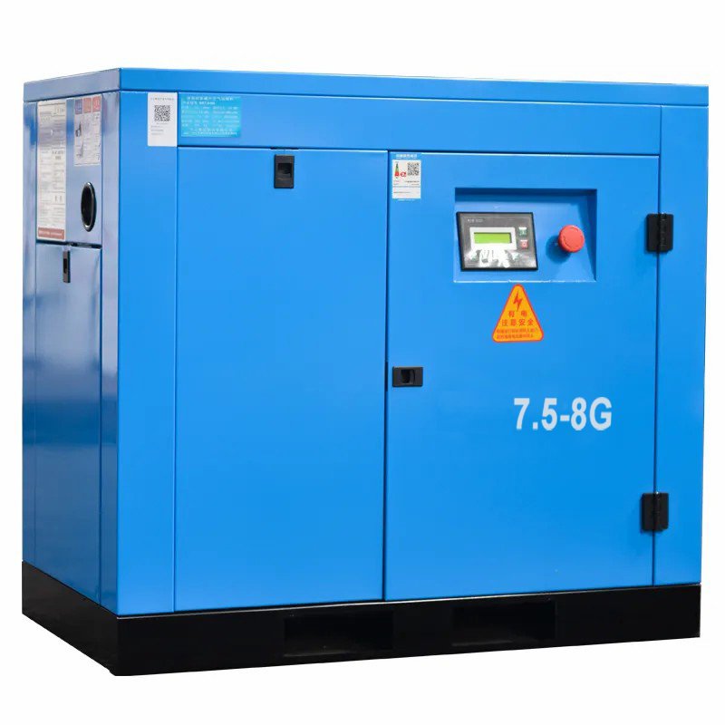 Screw Air Compressor 7.5kw 380V 8 bar with 600L tank and Freeze Dryer Workshop Industrial air Compressor