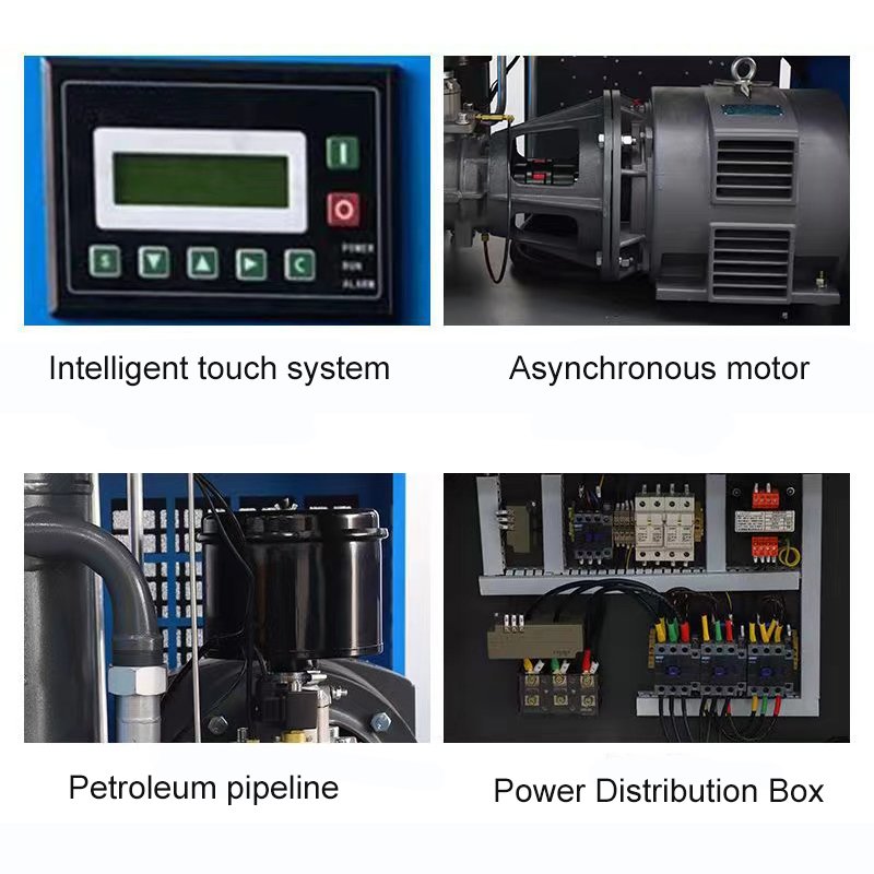 Screw Air Compressor 7.5kw 380V 8 bar with 600L tank and Freeze Dryer Workshop Industrial air Compressor