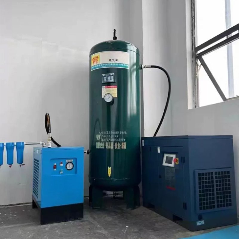 Screw Air Compressor 7.5kw 380V 8 bar with 600L tank and Freeze Dryer Workshop Industrial air Compressor