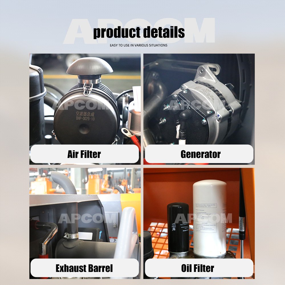 8bar 220cfm Cummins diesel Compressors Mining 116psi air Screw Compresor 60kw APCOM 6m3/min diesel Compressor air Air-compressor