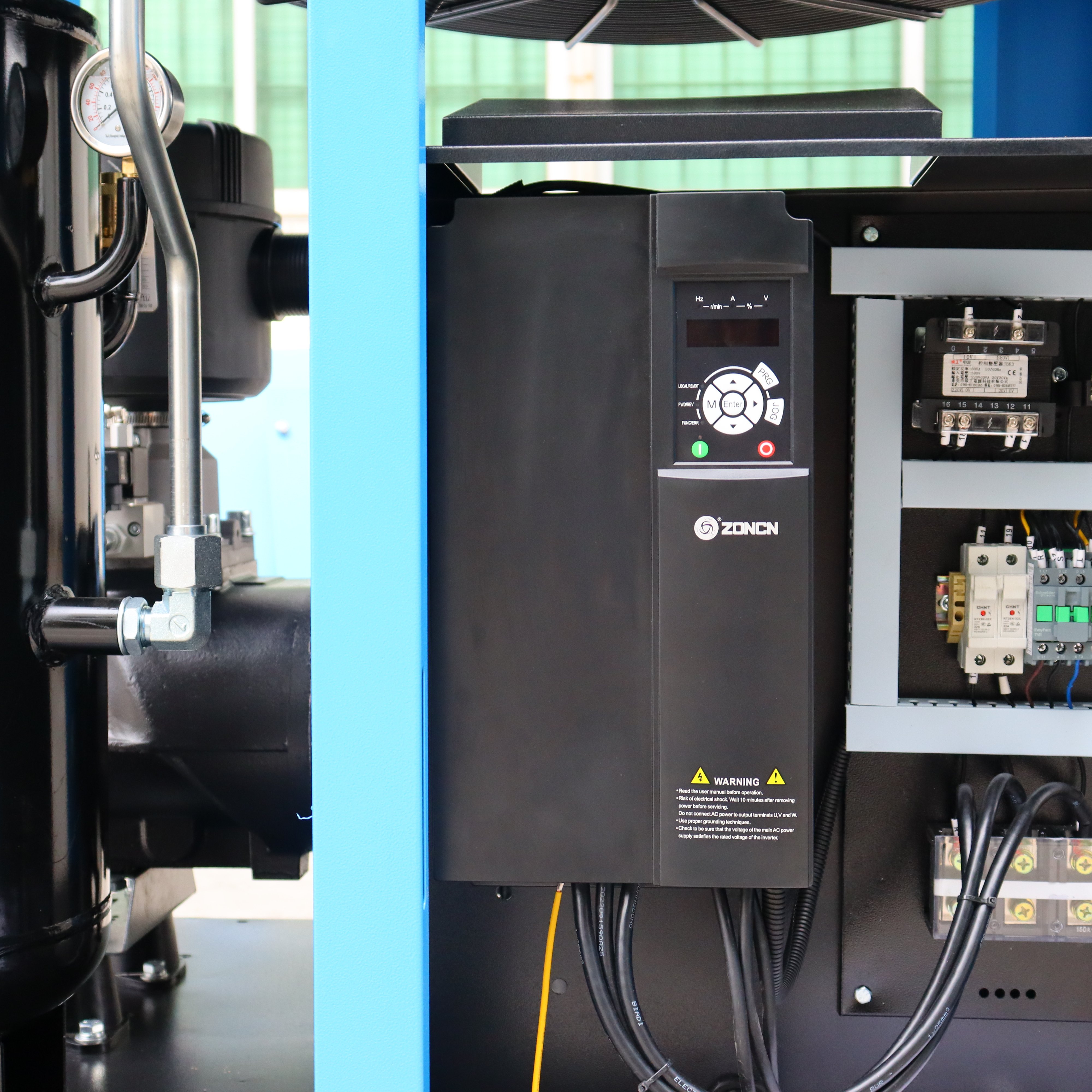 Panrui Heavy-Duty IP54 Screw Air Compressor 62dB Low Noise 7.5KW~250KW, 8bar~16bar, with 24-Month Service Guarantee