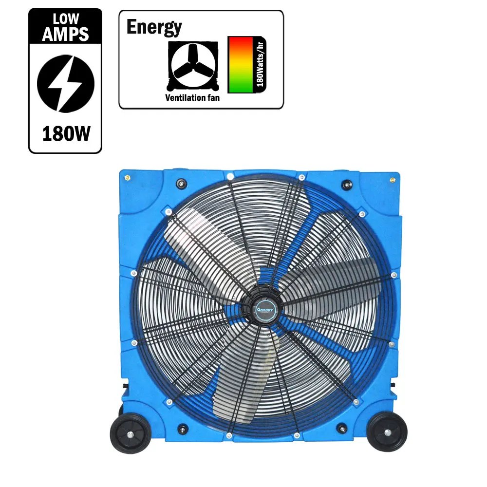 New Model Workshop Industrial 24" 8900 CFM 1/4HP 3 Speed Mobile Industrial Removable Axial Blower Drum Fan with Wheel