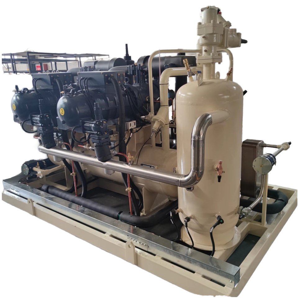 High Quality Multi-Function Semi-Closed Double Stage Air Screw Compressor Machine Condensing Units
