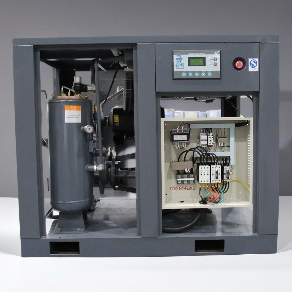 Langair High Efficiency 11KW 15KW 22KW 8 Bar Belt Driven Screw Air Compressor for Food Industry