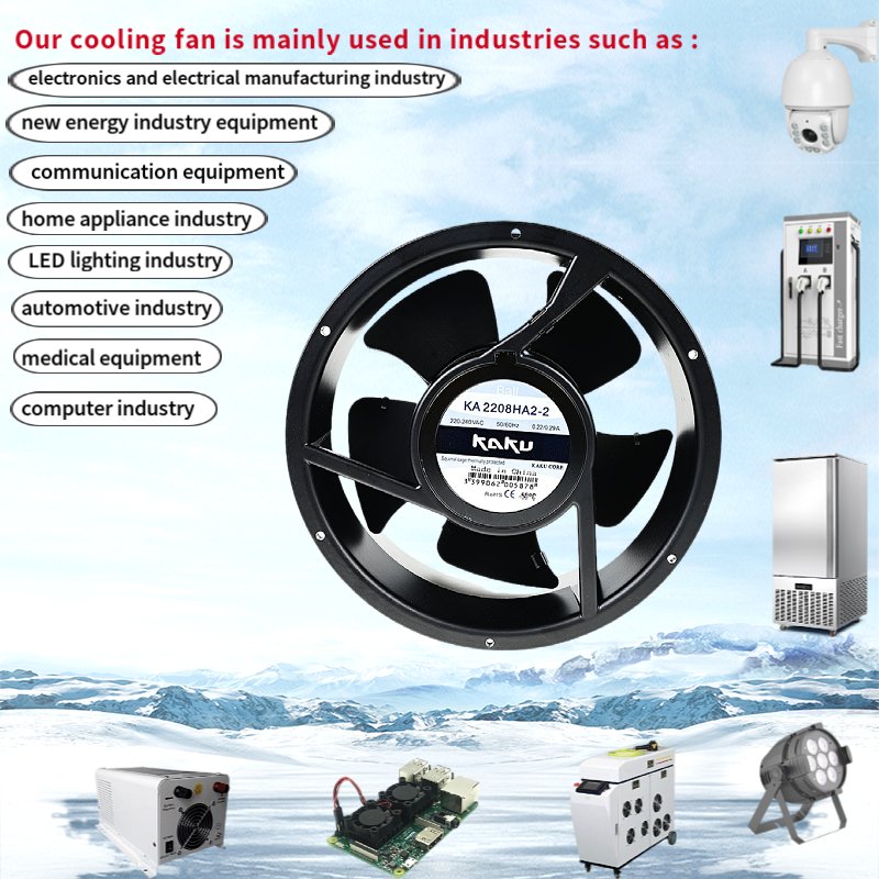 KAKU KA2208HA2 0.22/0.29A Ball Bearing 1700RPM Turbine Roof Industrial Exhaust Fan Ventilation Comoact Ac Cooling Fans