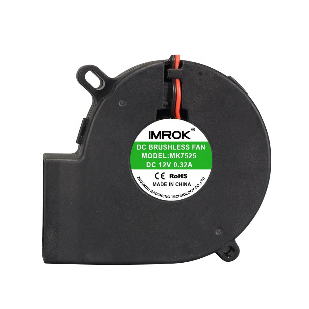 Hot Selling 75mm 12V 24V 75x75x25mm 7525 Centrifugal Blower Fan for In-Vehicle Navigation and Small Servers