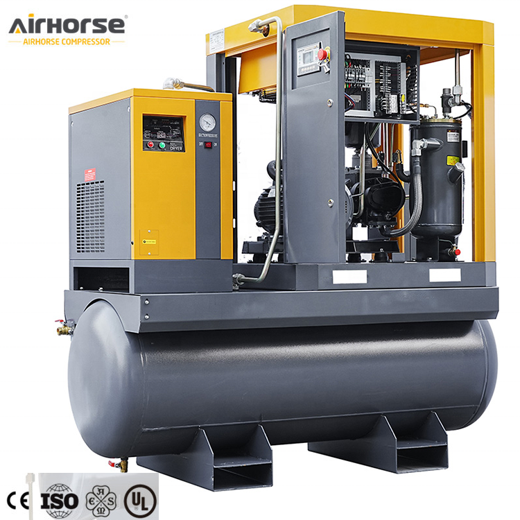 Can Be Deliver Within 7 Days 10hp Air-compressor Pump 7.5kw 8bar 4-in-1 Screw Air Compressor With 300L Tank for Painting Cars