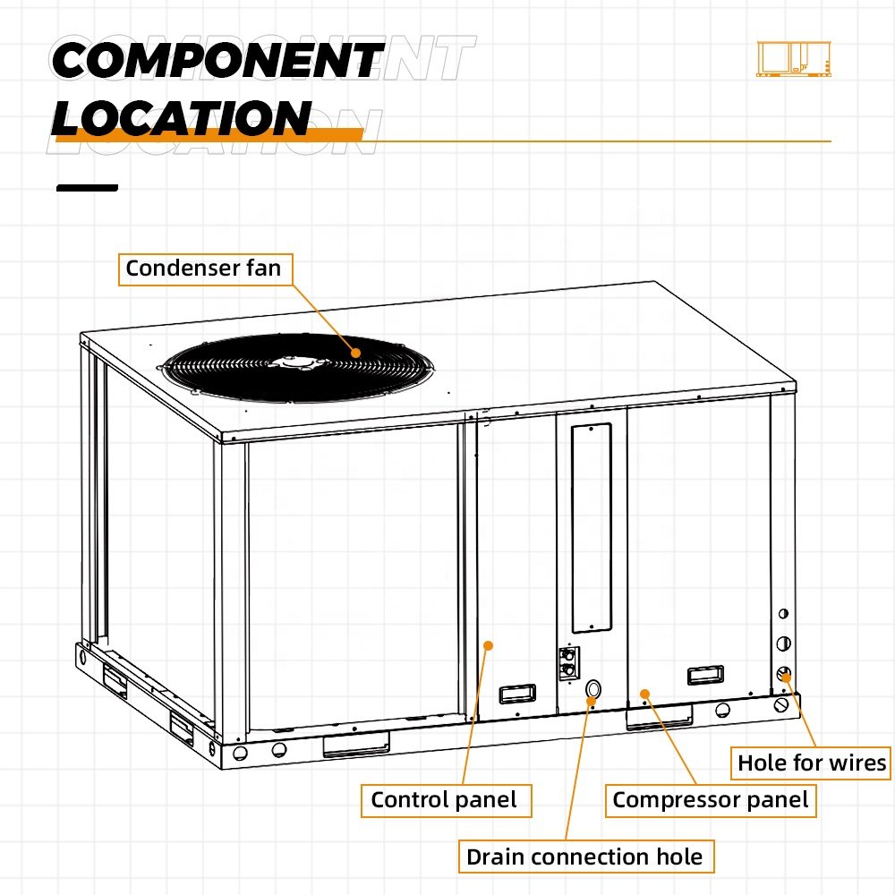 Gree Rooftop Air Conditioner 5.5 Ton - 30 Ton R410a HVAC OEM Rooftop Condenser Enerygy Savings Manufacturer Wind Free