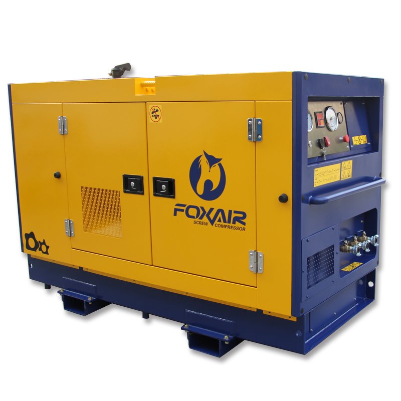 Stationary Diesel Screw Air Compressor 10m3 10bar 375CFM From Factory China