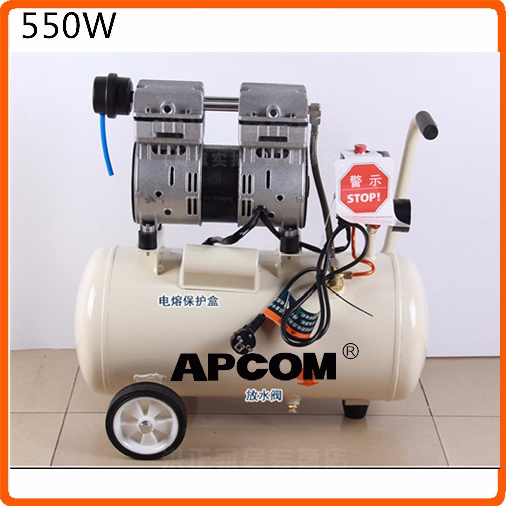 Low Noise Oli Free 24L tank 8bar 1.6CFM 50L /min Silent Dental 600W air Compressor