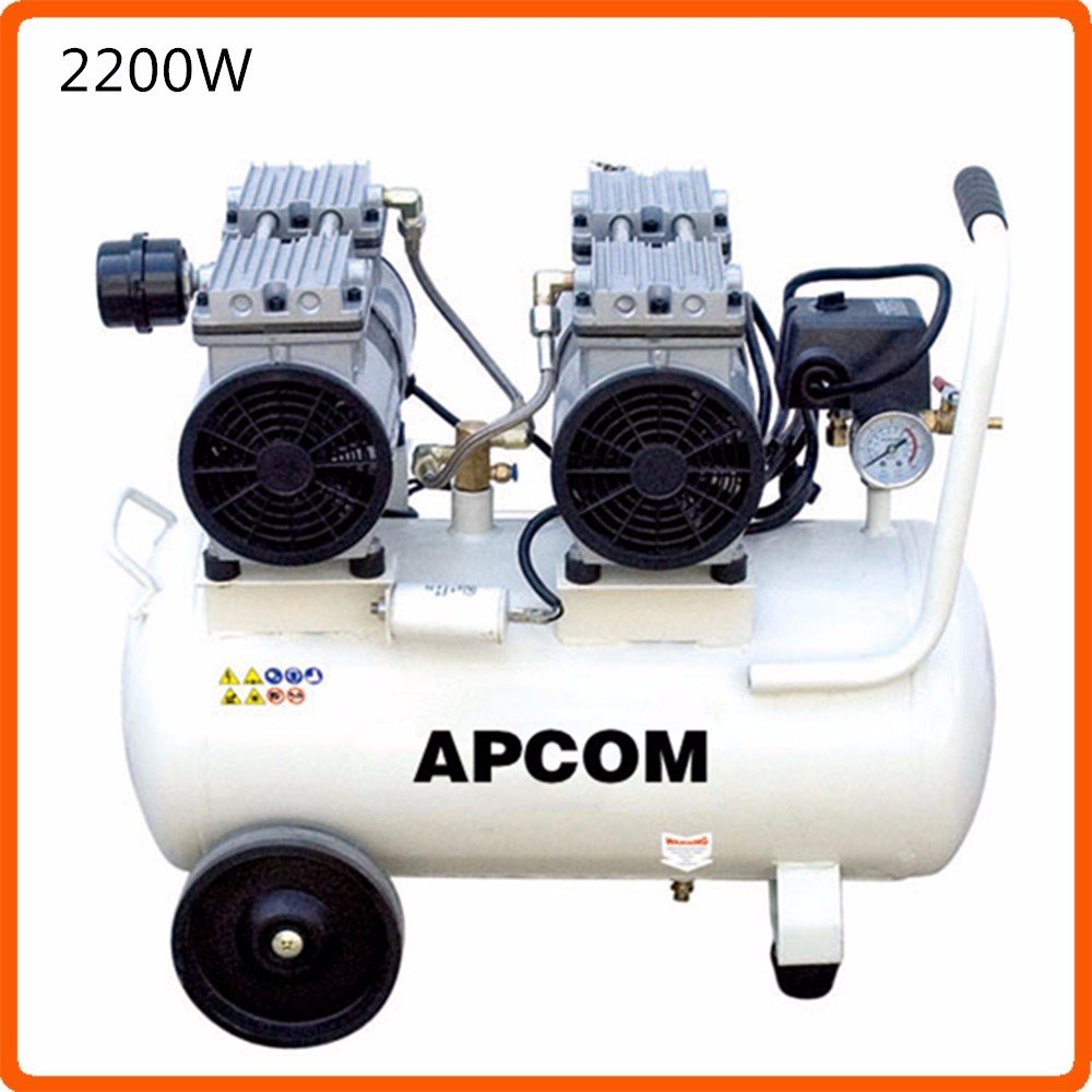 Low Noise Oli Free 24L tank 8bar 1.6CFM 50L /min Silent Dental 600W air Compressor