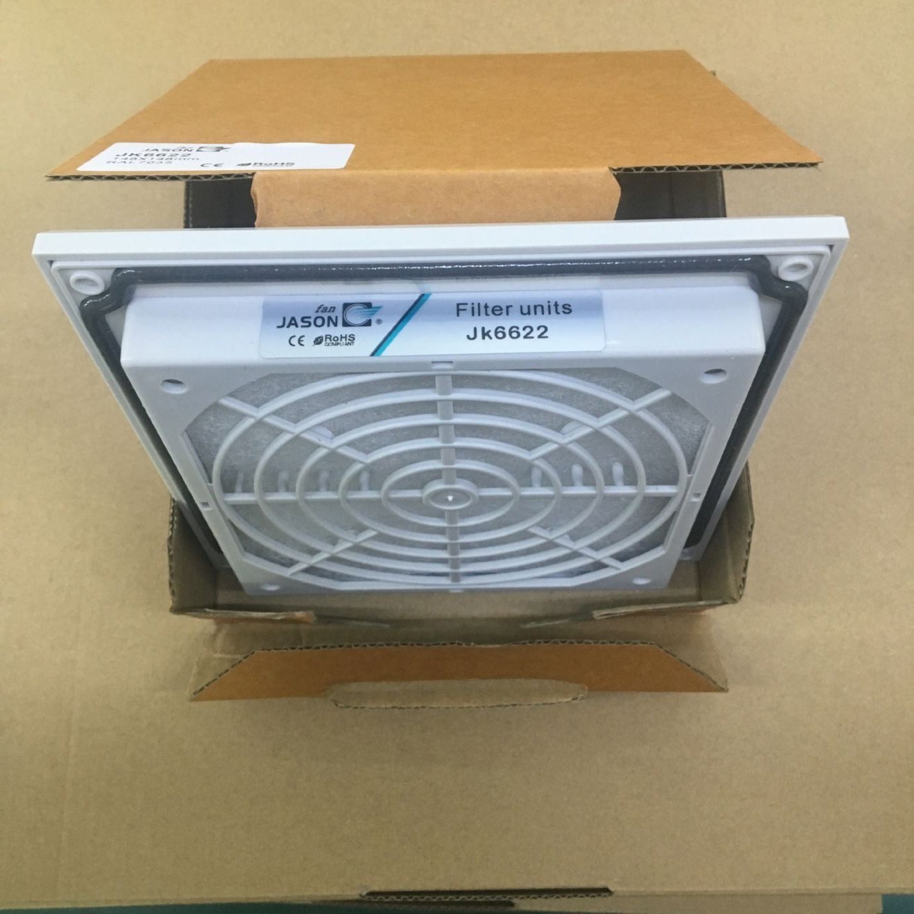 Jasonfan JK6622 148.5*148.5mm RAL7035 Exhaust air Filter Grill for Electrical Cabinet and Enclosures