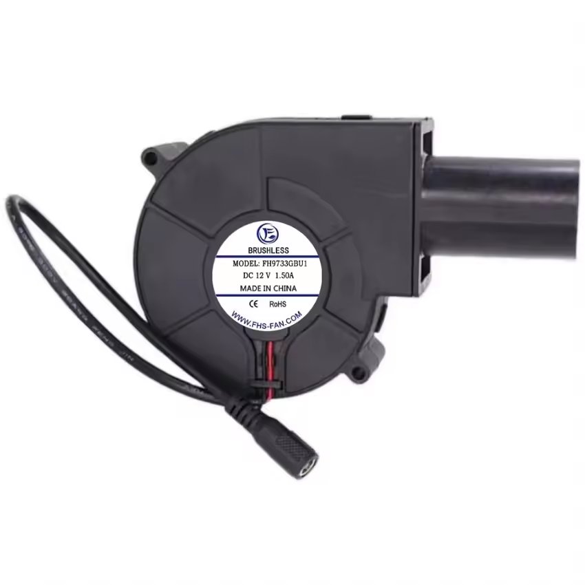 Large Air Volume Centrifugal Air Blower Fan Round Outlet With Speeds Controller 97mm 9733 Bbq Small Blower Fan