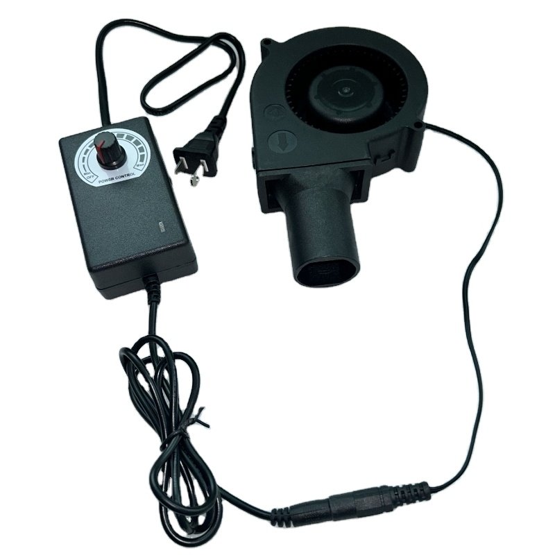 Large Air Volume Centrifugal Air Blower Fan Round Outlet With Speeds Controller 97mm 9733 Bbq Small Blower Fan