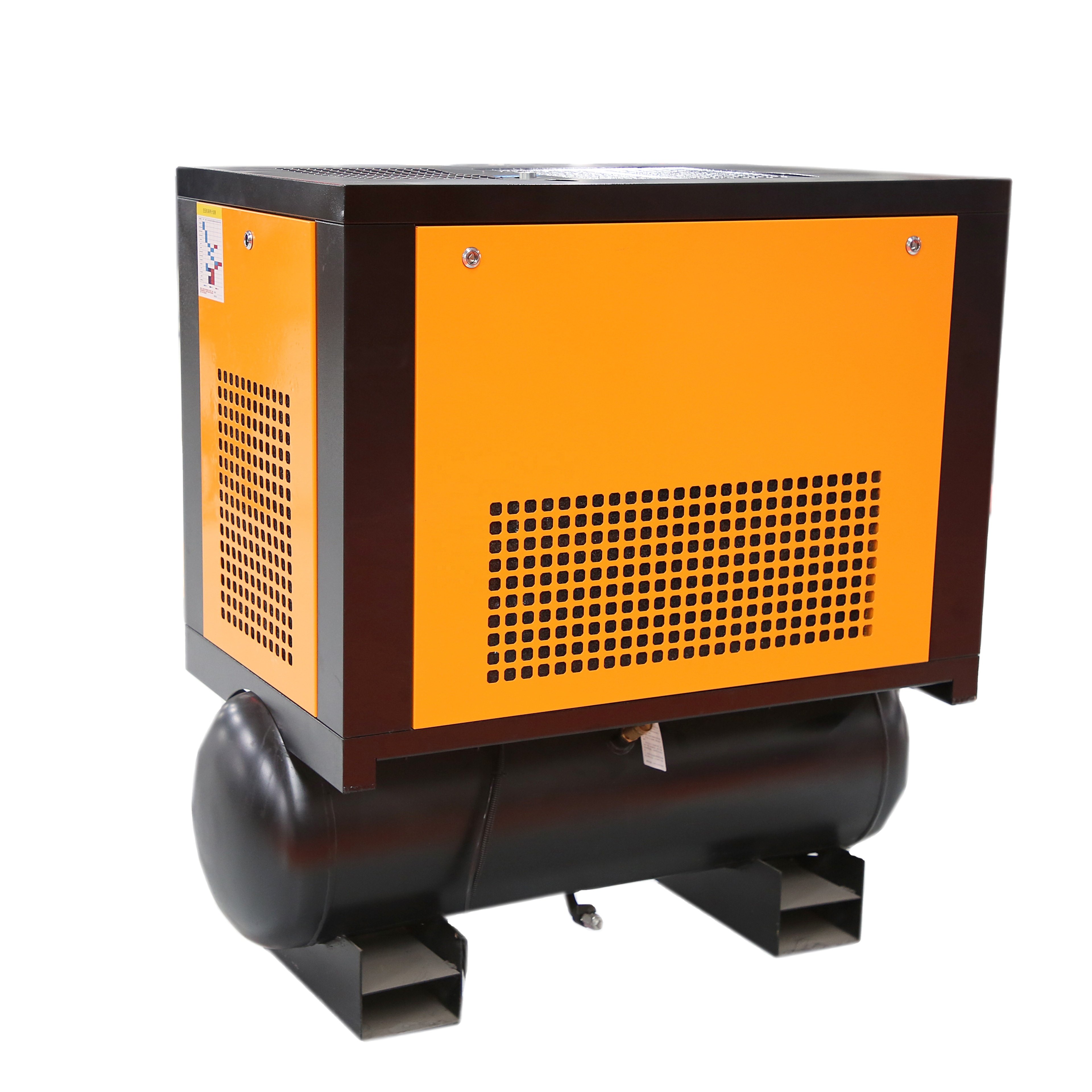 Super Silent Screw Air Compressor 39CFM 8bar 7.5 kw 10 hp Rotary Type Screw Air Compressor With Dryer and Tank