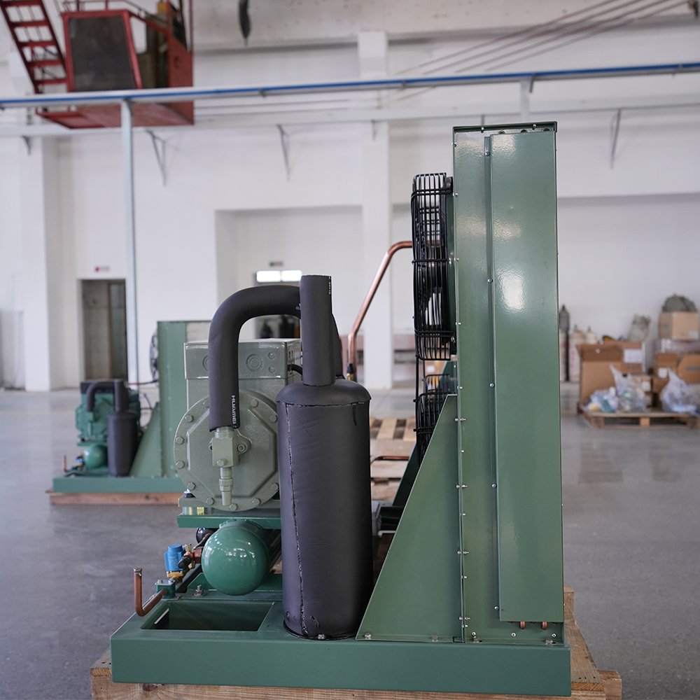 Bitzer 20HP Blast Freezer with Semi-Piston Condensing Unit Industrial Cooling System for Mobile Cold Room Motor Core Component