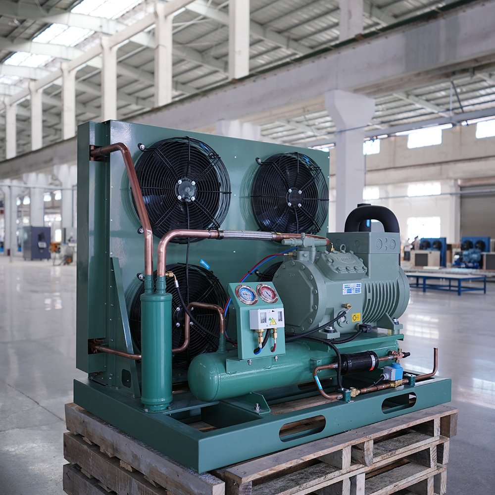 Bitzer 20HP Blast Freezer with Semi-Piston Condensing Unit Industrial Cooling System for Mobile Cold Room Motor Core Component
