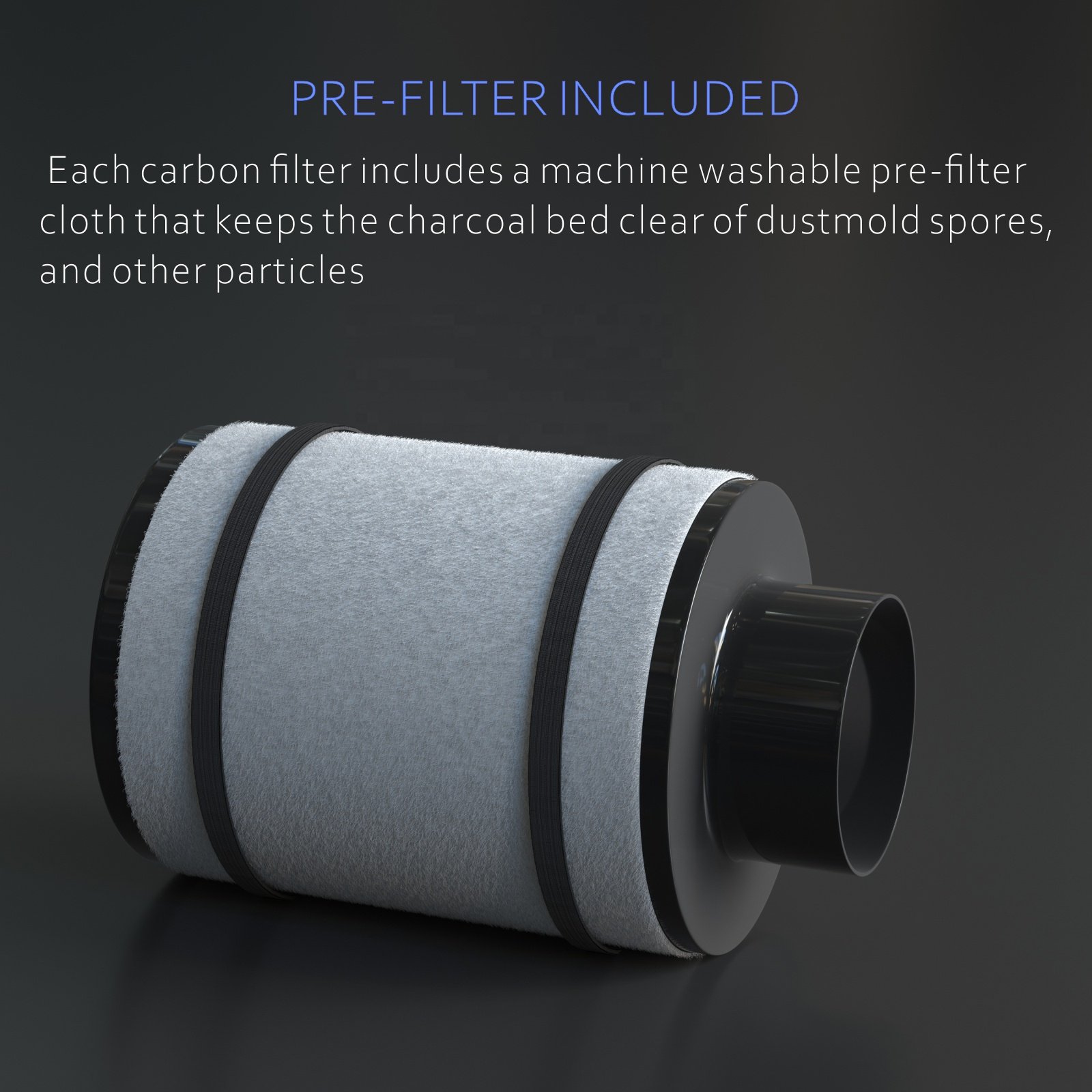Slient 8 Inch Air Filtration Combo 830CFM Inlin Duct Fan With Smart Controller Ventilation Carbon Filter Blower