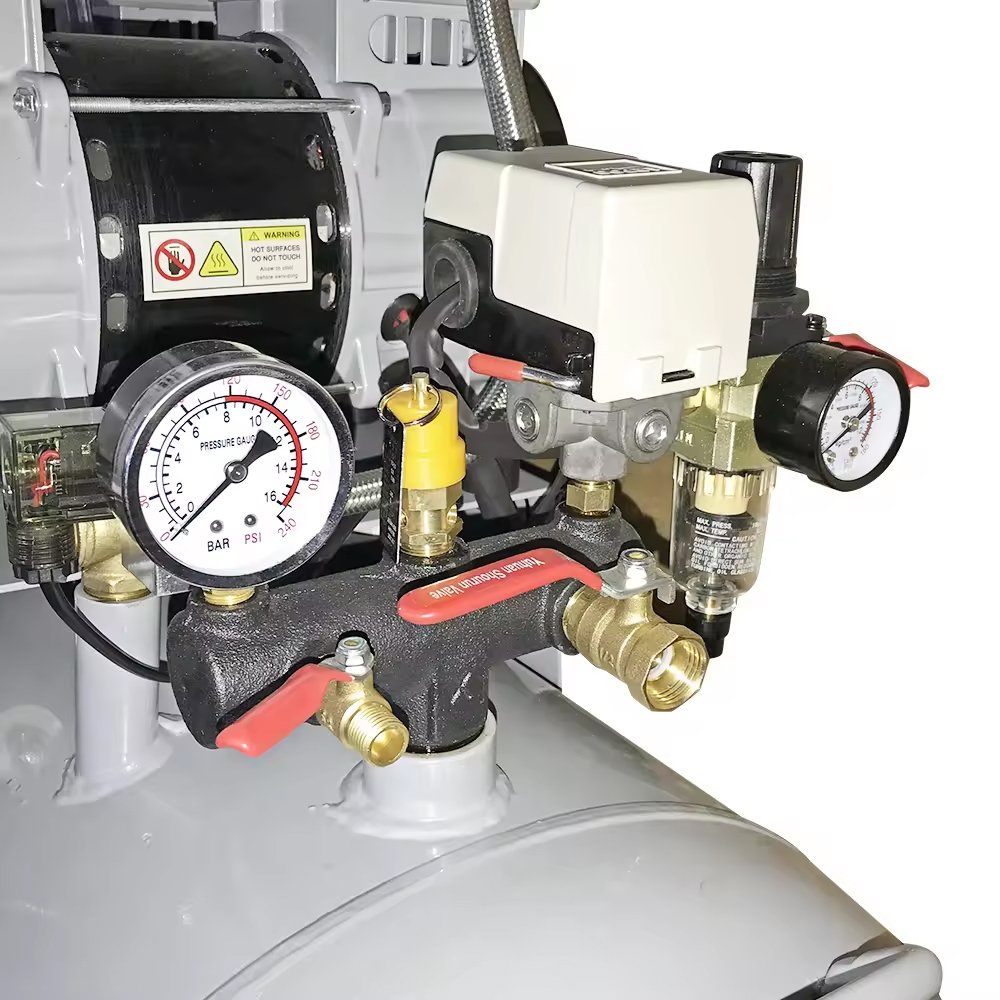 Cheap 20cfm 8bar 4.4kw 6hp tank Mute Oil Free Piston air Compressor 200 Liter