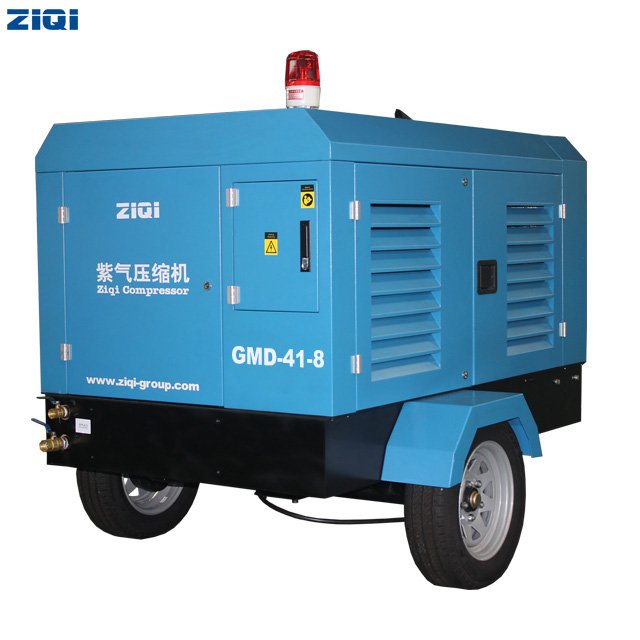 Durable Fuel Efficient Portable Movable Heavy Duty Jack Hammer Drilling Machine Diesel Rotary 8bar 185CFM Screw Air Compressors