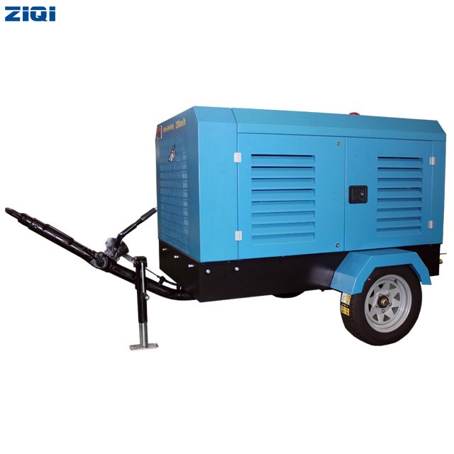 Durable Fuel Efficient Portable Movable Heavy Duty Jack Hammer Drilling Machine Diesel Rotary 8bar 185CFM Screw Air Compressors