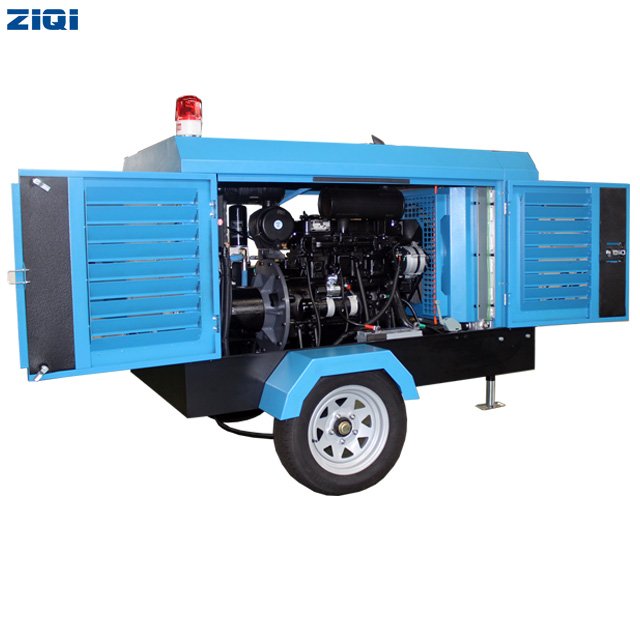 Durable Fuel Efficient Portable Movable Heavy Duty Jack Hammer Drilling Machine Diesel Rotary 8bar 185CFM Screw Air Compressors