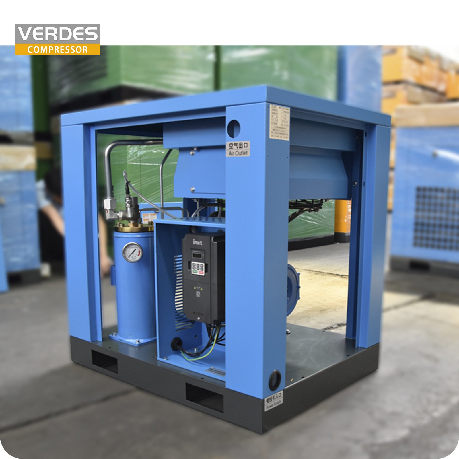 Stable air Compressor 8/10bar Compressor De Pintura Fan Cooling Single Stage 10hp air Screw Compressor 7.5kw OEM Provided