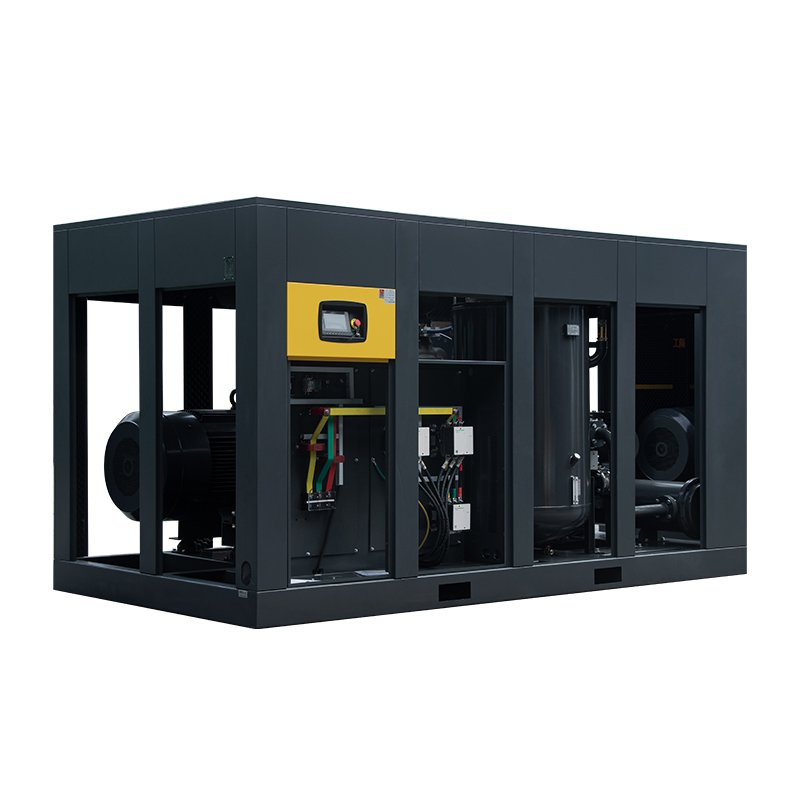 HANDE 220KW Air Compressor Power Frequency 300HP Hanbell Airend Inovance Inverter IP55 Fixed Speed Rotary Screw Air Compressor