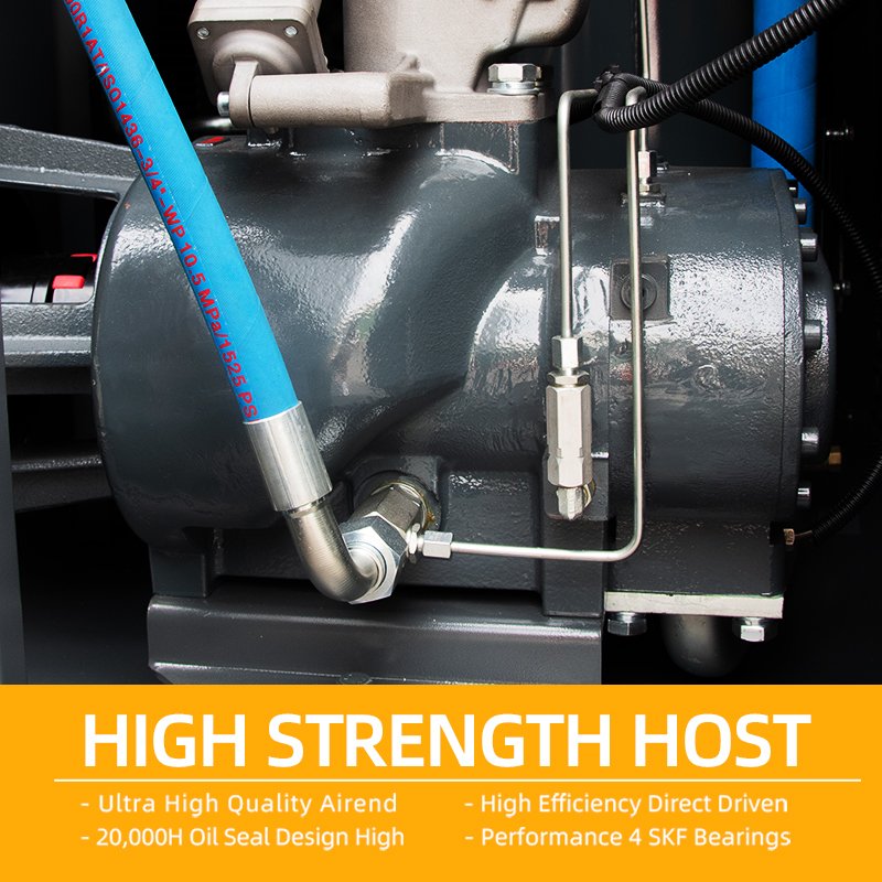 HANDE 220KW Air Compressor Power Frequency 300HP Hanbell Airend Inovance Inverter IP55 Fixed Speed Rotary Screw Air Compressor