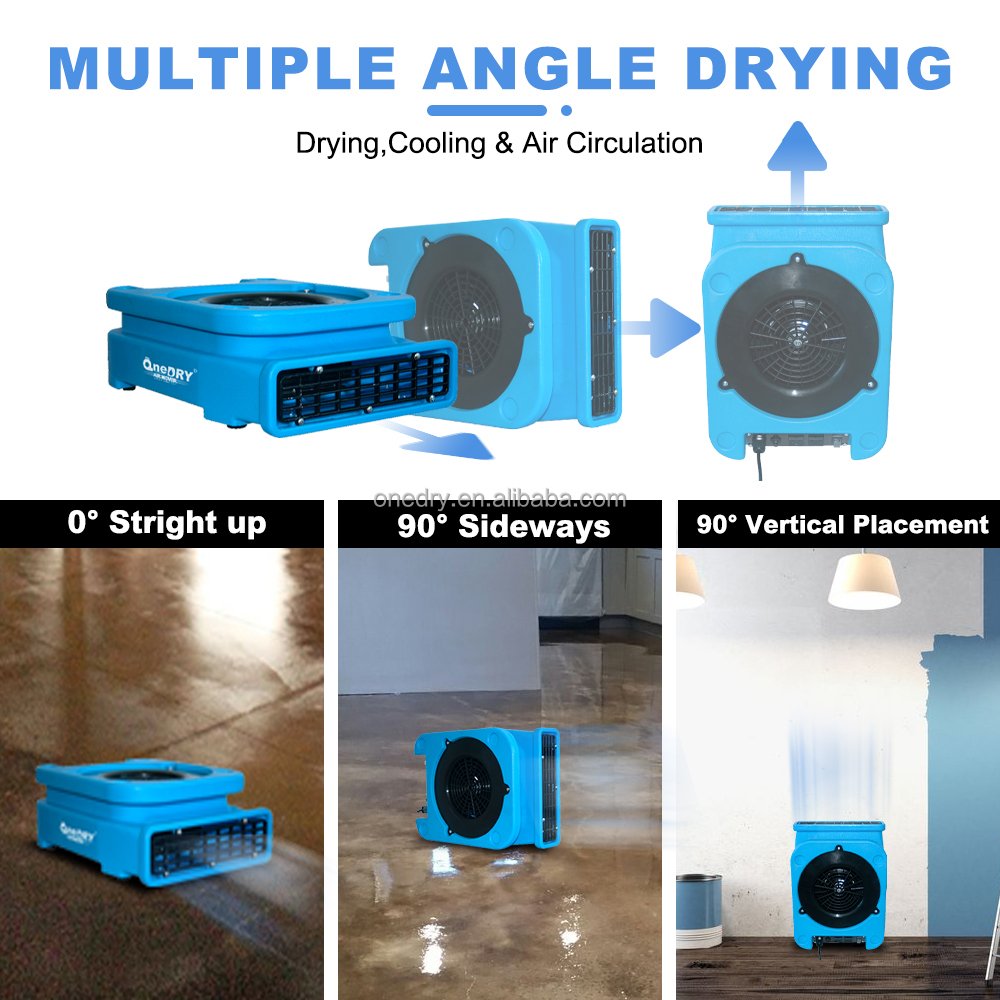 $49.99 800CFM Pancake Low Profile Flat air Mover Carpet Dryer Blower Fan with GFCI for Hurricane Water Flood Damage restoration