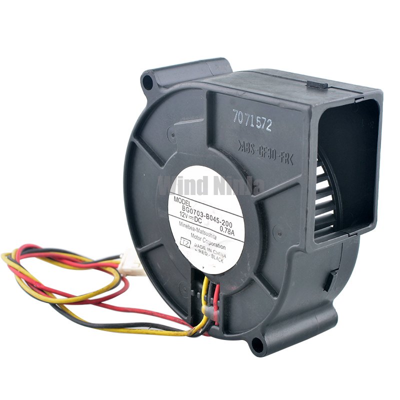 BG0703-B045-200 75mm Blower Fan 75x75x30mm DC12V 0.78A 3pin Dual Ball Bearing High-speed Cooling Fan for Projectors