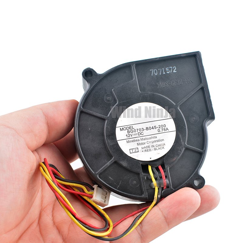 BG0703-B045-200 75mm Blower Fan 75x75x30mm DC12V 0.78A 3pin Dual Ball Bearing High-speed Cooling Fan for Projectors