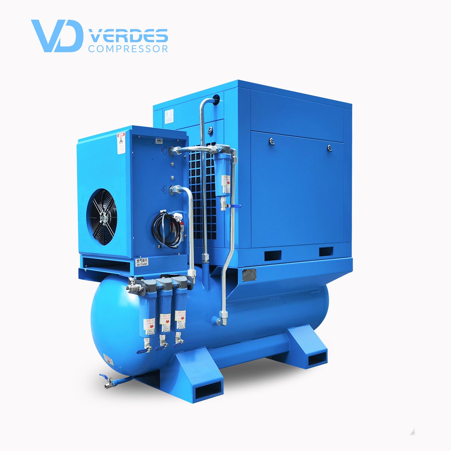 Verdesair 8bars 10bars 15 Bars 16 Bars Industrial Rotary Screw Type Compressor With air Drier Compresseur De Compresseur
