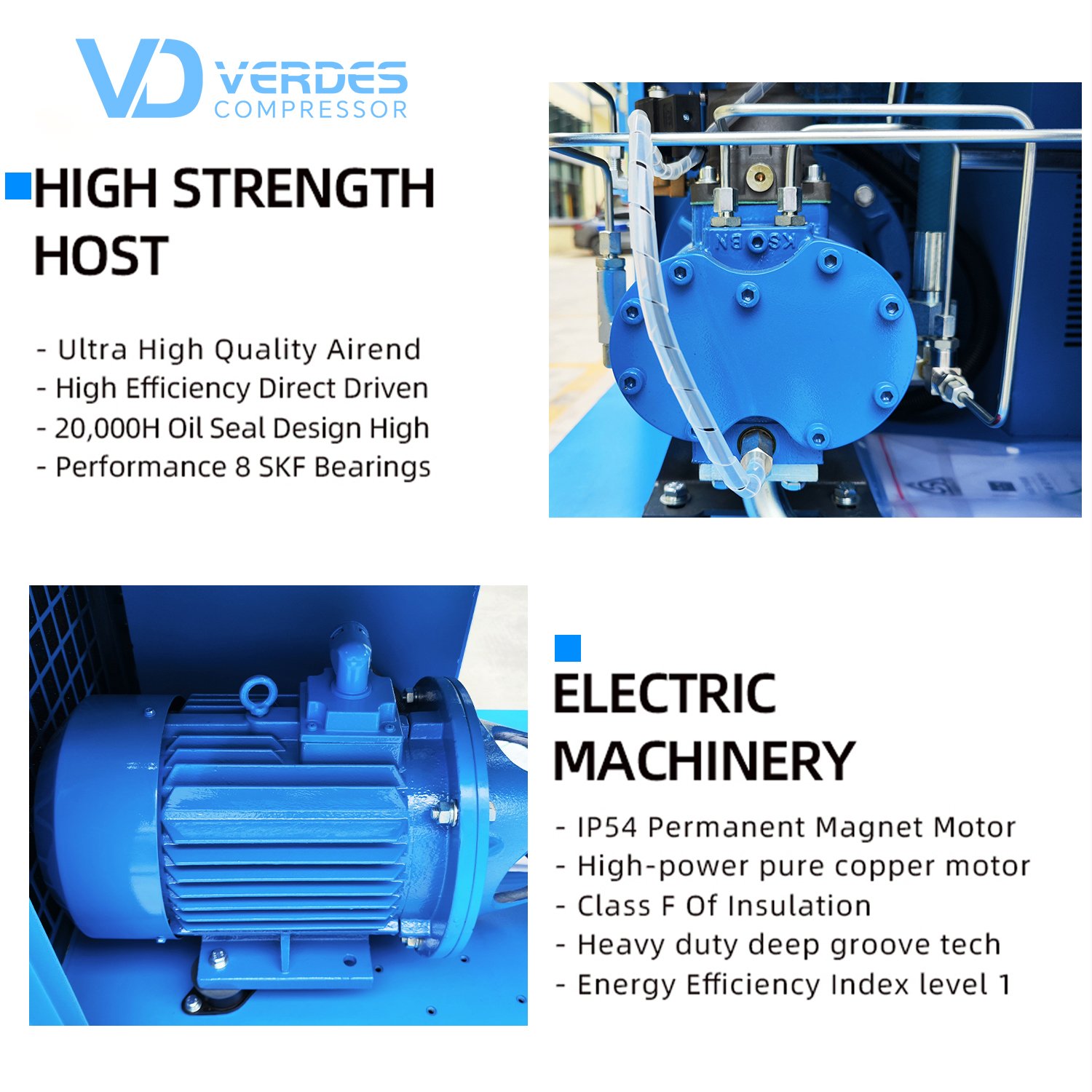Verdesair 8bars 10bars 15 Bars 16 Bars Industrial Rotary Screw Type Compressor With air Drier Compresseur De Compresseur