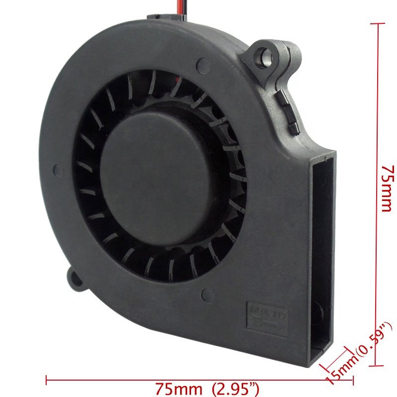 Low Noise Snail Dc 12v 24v Centrifugal 7515 75mm 75X75X15mm 3 Inch Small Size air Blower Fan