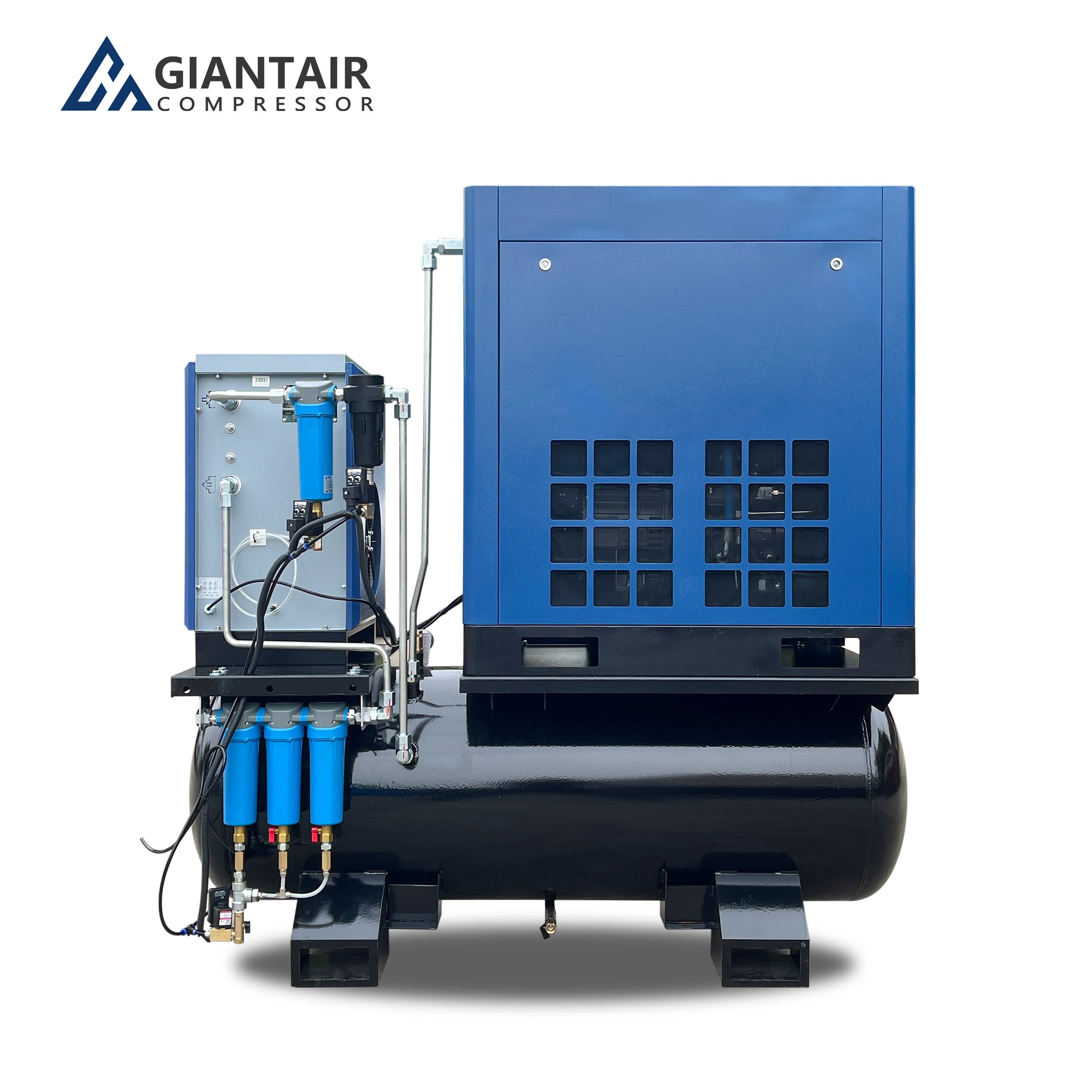 GIANTAIR 20bar 8 bar 16 bar High Pressure Industrial Screw Air Compressors 15KW 20HP 60cfm With Booster for Laser Fiber Machine