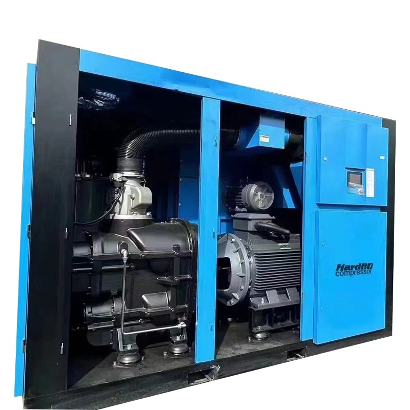 High Efficiency Two-stage Screw air Compressor with Variable Frequency and Permanent Magnet Motor for Two-stage air Compressor