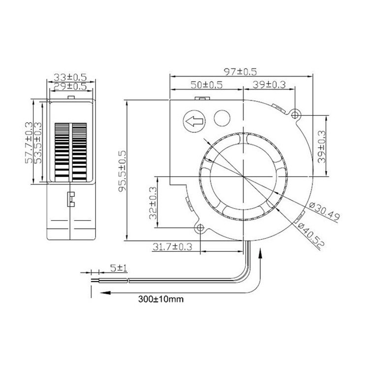 Fast Delivery 9733 Centrifugal Fans 12v Dc 1.3A 4500RPM Blower Fan Tacho Output High Speed Blower