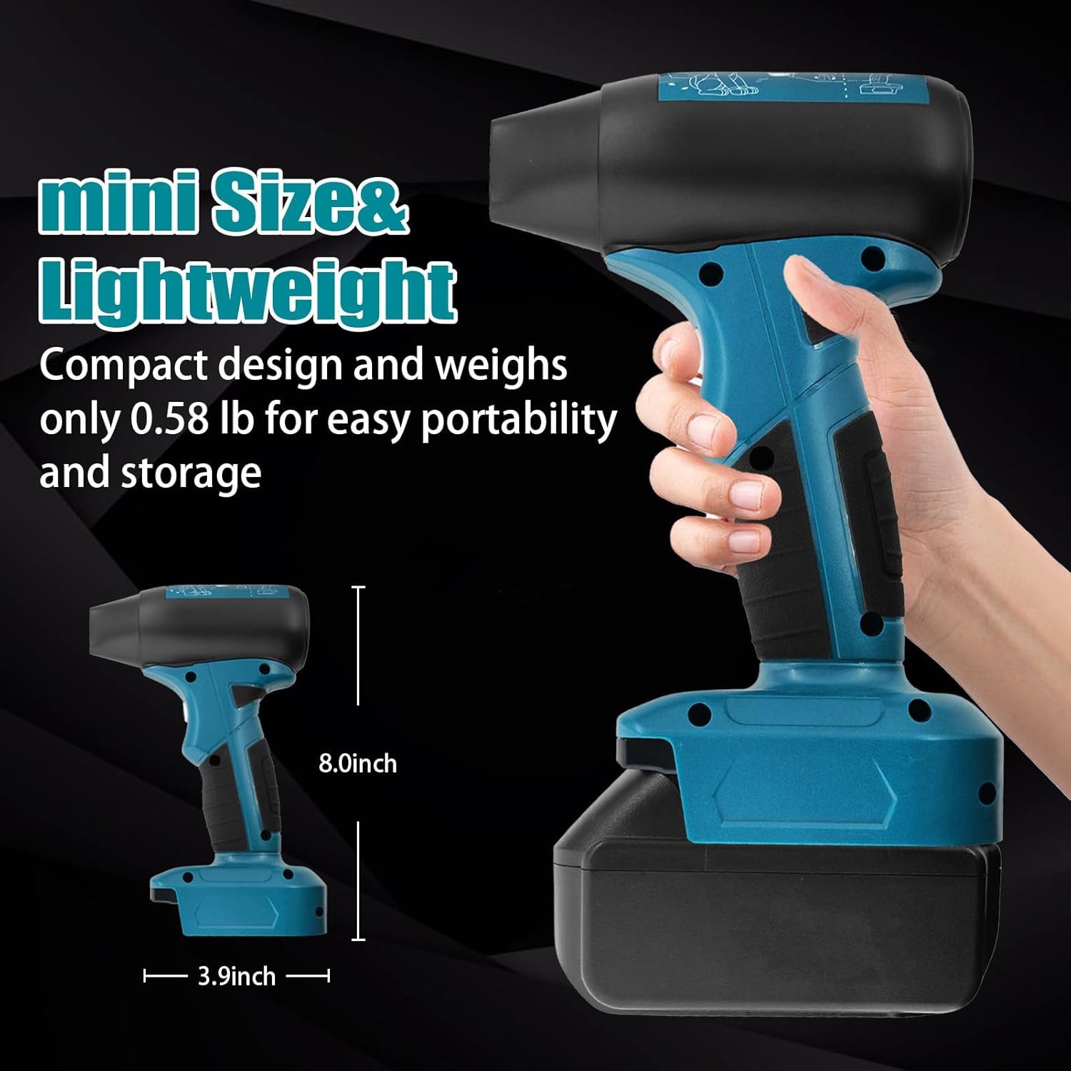Cordless Dust Blower for Makita 18V Battery High Volume Compressed Air Duster for Keyboard Sawmill Room Camping BBQ Cleaning