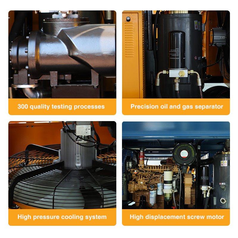 Electric AC Power Mobile 18.5kw 25hp 7bar 8bar 10bar 3 Phase Single Stage Screw air Compressor With ISO Certificate With Wheel