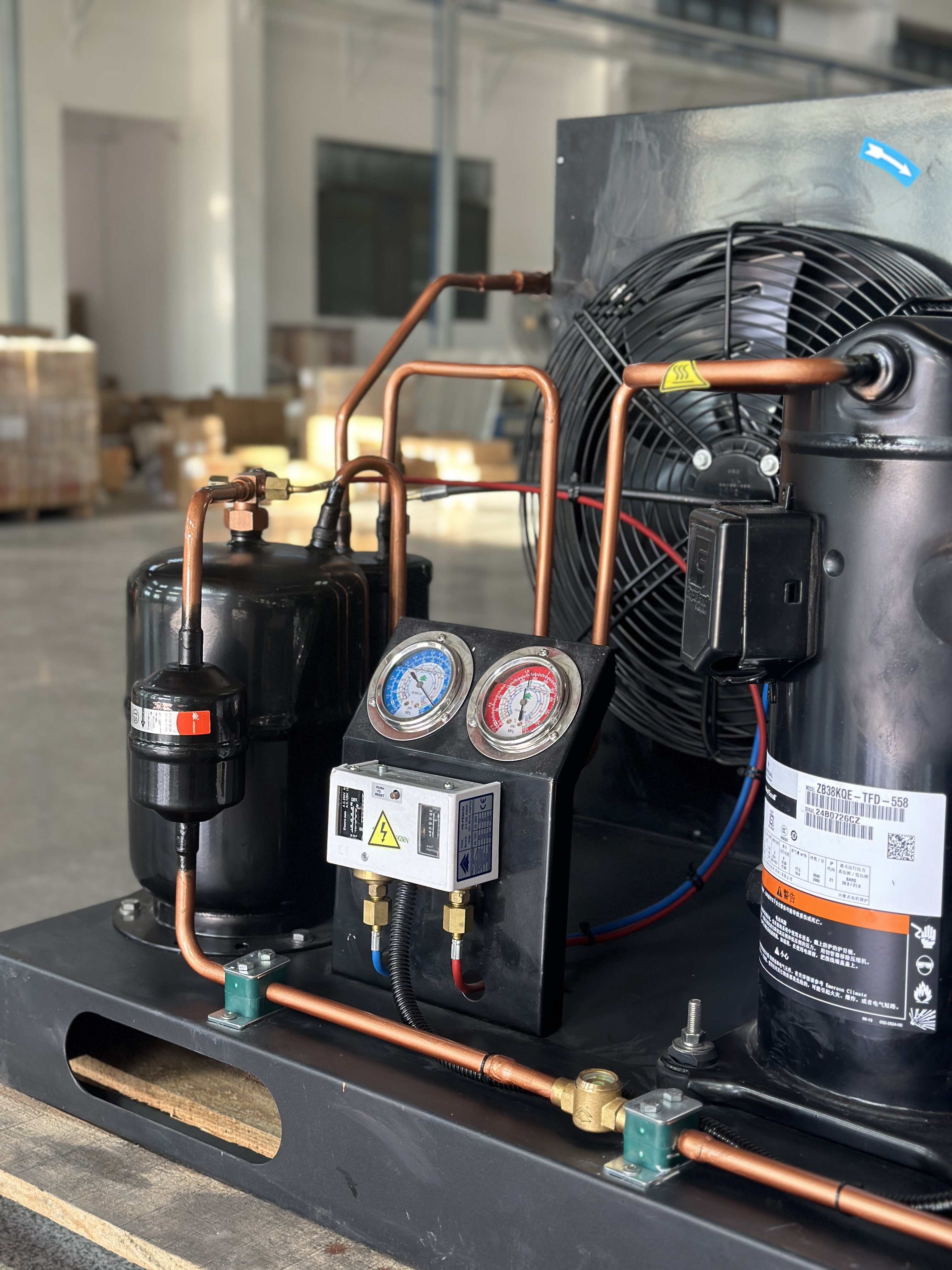 6HP Open Type Air Cooled Condensing Unit Bizter Compressor R410A Refrigeration Freezer Room Core Motor Gear Cold Rooms