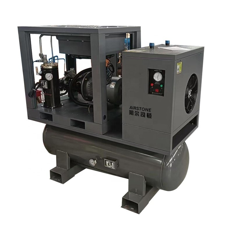 High Quality All in One 15kw 20hp 8bar Combined Type Integrated Screw Air Compressor With 230L Air Tank and Dryer