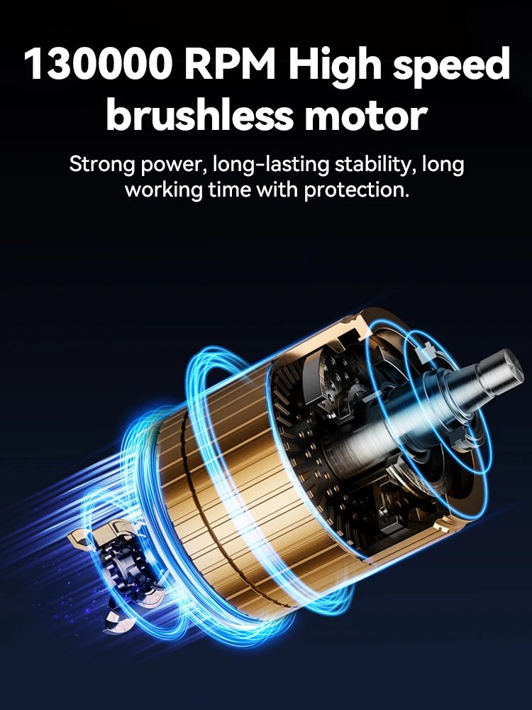 Electric Air Blower 130000RPM Powerful Snow Blower High-speed Dust Fan Mini Turbo Jet Fan Handheld Brushless Motor Car Dryer