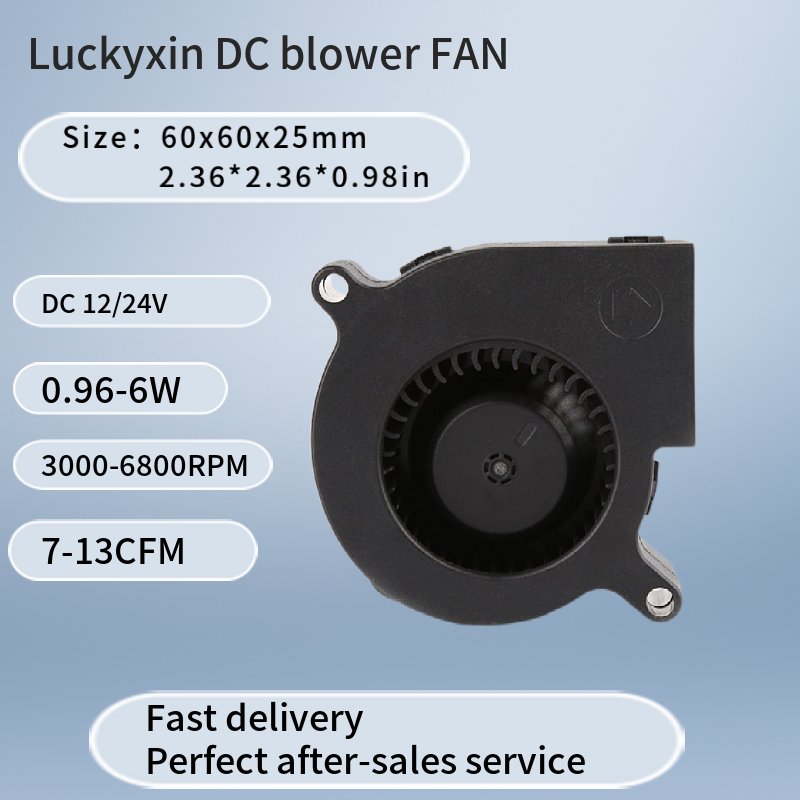 Small 60mm Dc Blower Fan for 3D Printers, Motherboard Brushless DC 12V Cooling Fan