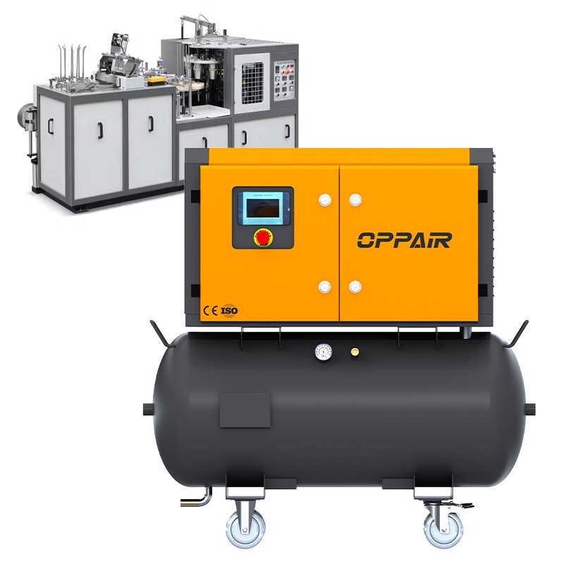 11Kw Integrated 12Bar Screw Air Compressor 2 in 1 With Air Dryer Line Filter Air Tank