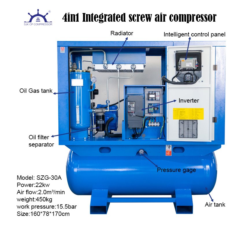 7.5kw 11kw 15kw 22kw 37kw Compresor De Aire General Industrial Compressors Rotary Screw Air Compressor Air-compressors