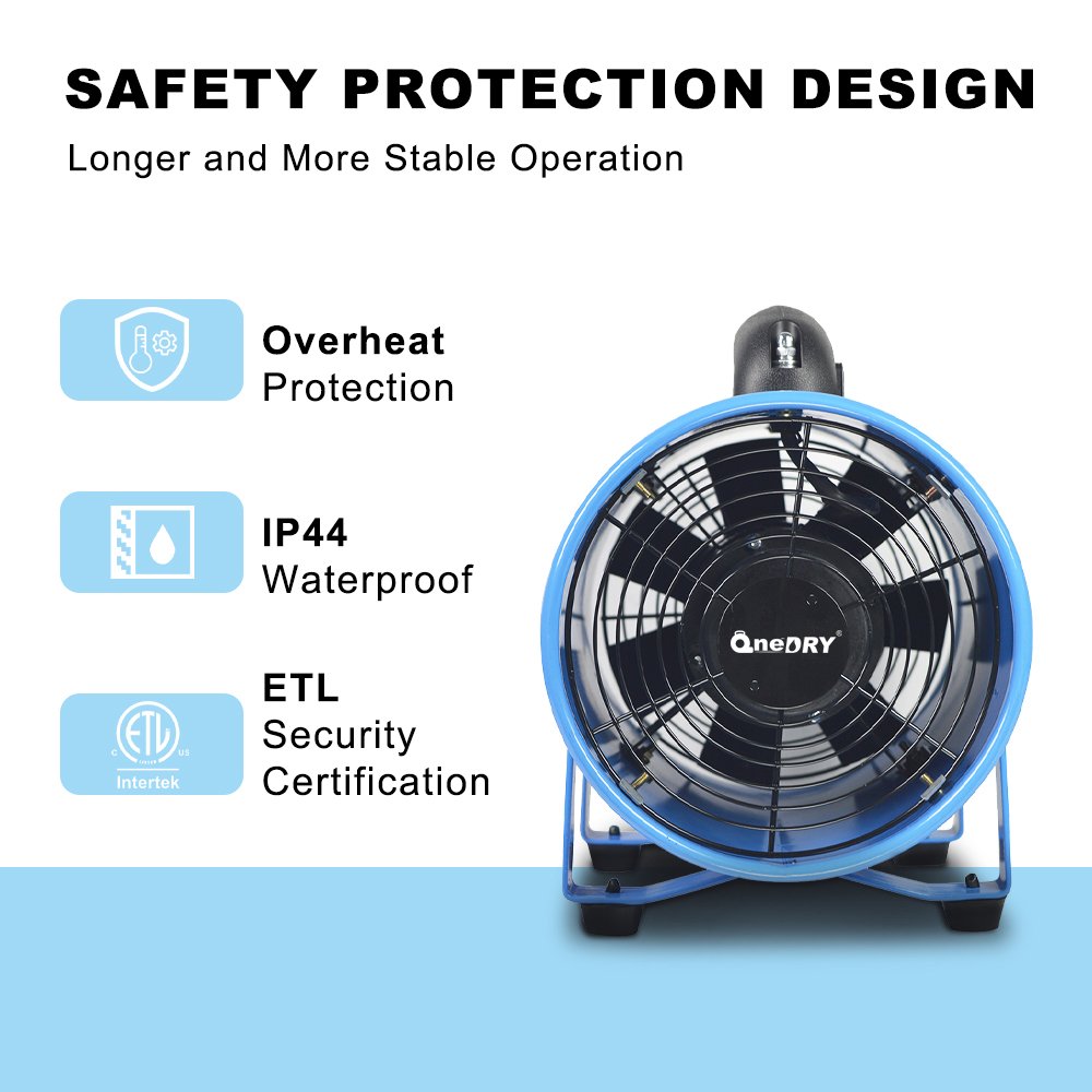 Portable Utility Air Metal Blower 10 Inch 1/2Hp Industrial Large Cylinder Axial Exhaust Air Ventilation Fans