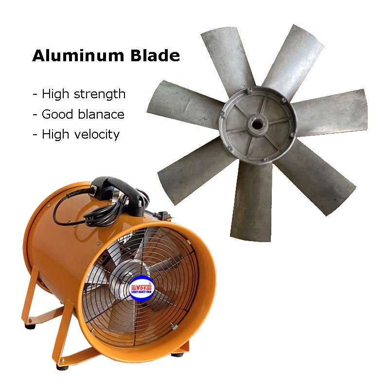 12" 300mm Portable Ventilation Blower Fan 220v With Flexible Hose 5mtr