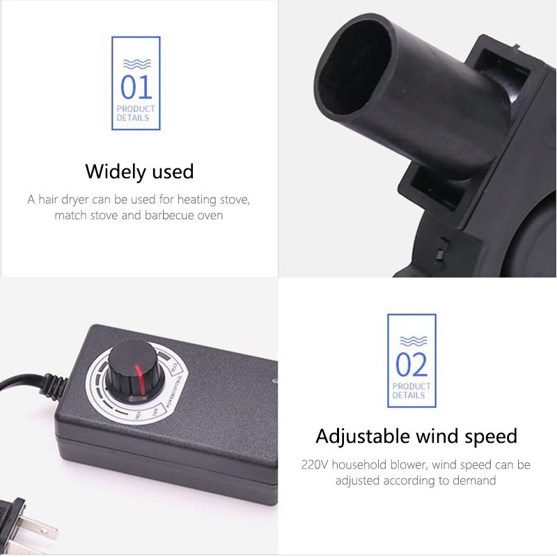 Blower Fan Air Blower Fan for Heater Use Oil with Speed Control 12V 240V Portable Turbo Fan Blower