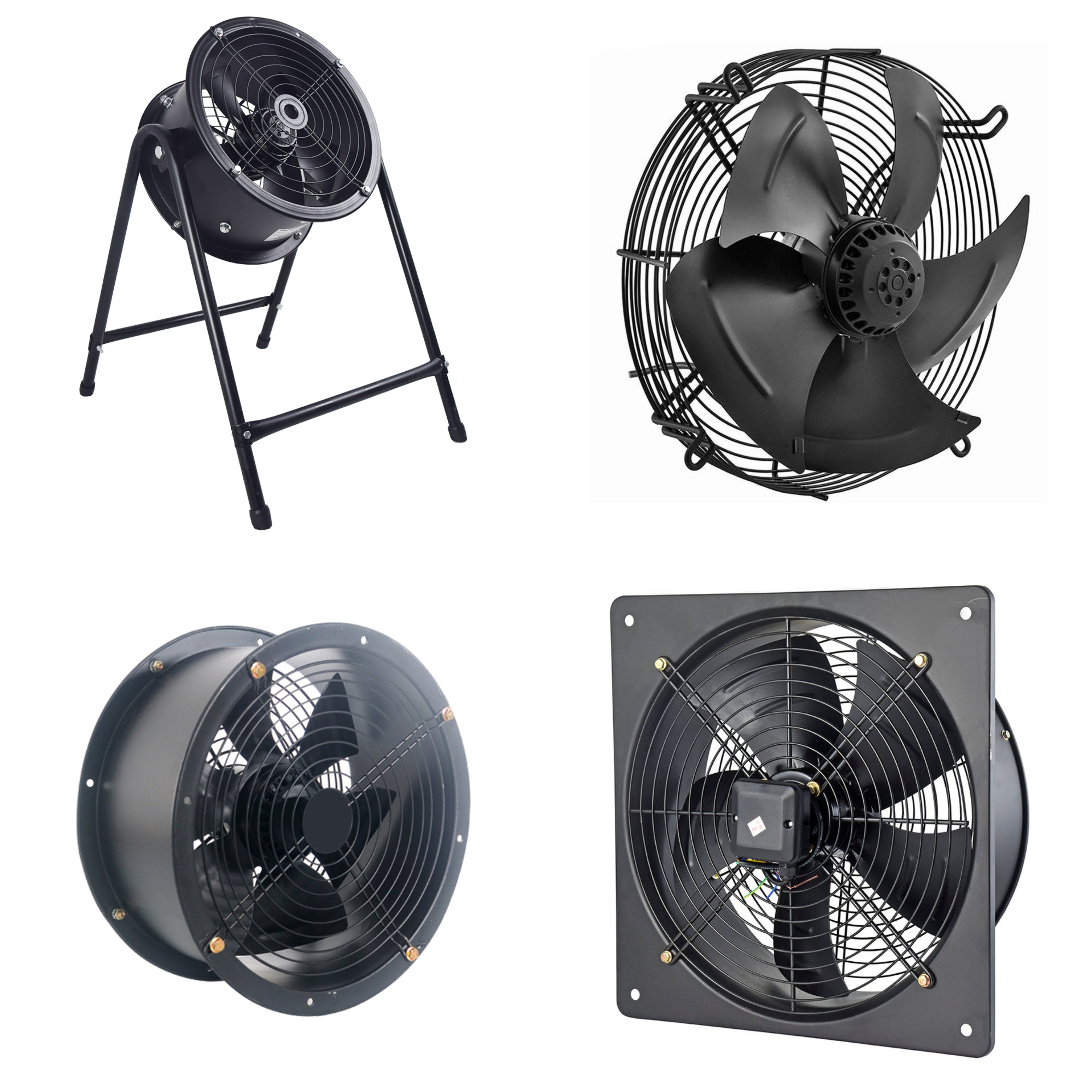 300mm 220V 380V Durable Industrial External Rotor Tube Flow Motor AC Axial Ventilation Exhaust Fan
